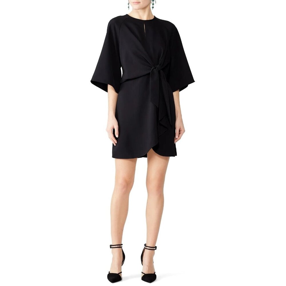 Topshop Nordstrom Sexy Black Cutout Tie Front Mini Dress Size 6 Cocktail Party‎